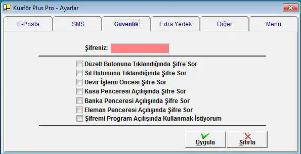 Güvenlik Sekmesi